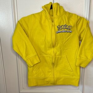 Pokemon Bright Yellow Kids Zip-Up Hoodie